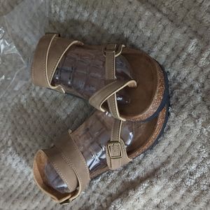 Laceup footbed sandals taupe colored. Size 9 Brand New